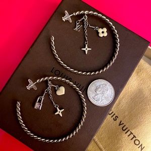 Authentic Louis Vuitton hoop earrings charms